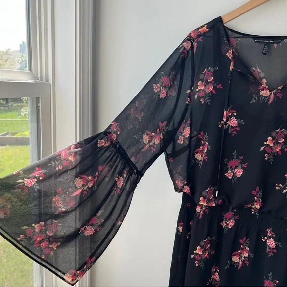 WHBM Bell-Sleeve Floral Printed Soft Dress XL - Picture 6 of 9